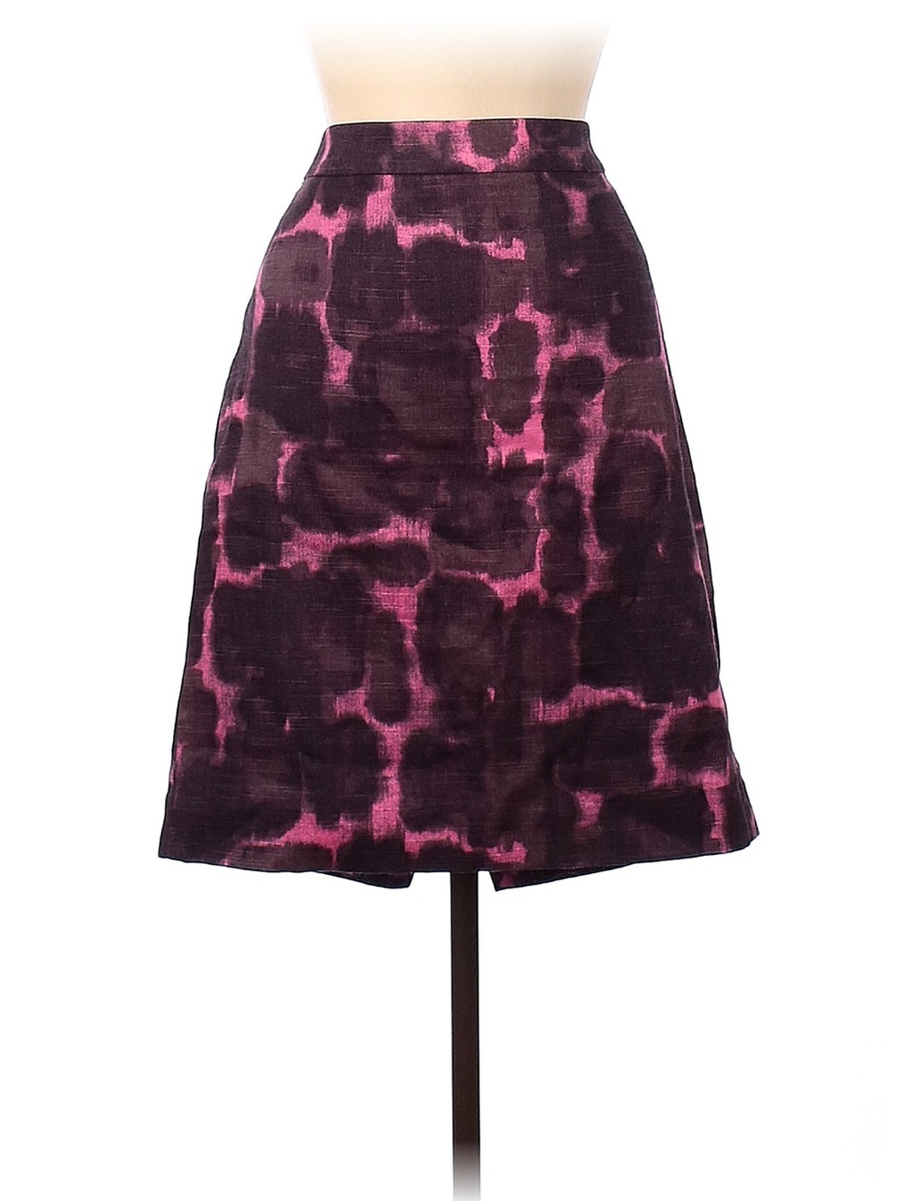 J. Crew Pink and Purple A-Line Printed Skirt